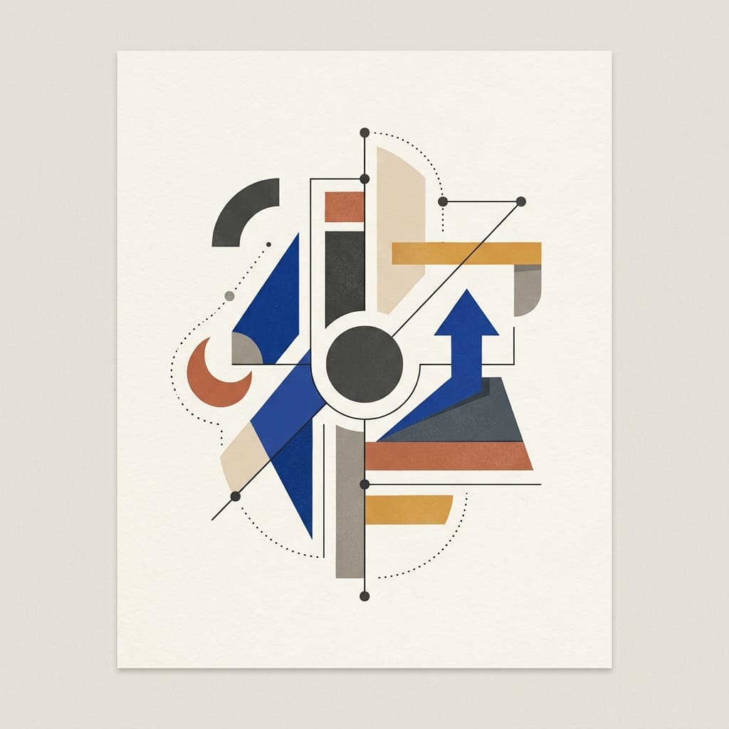 Abstract composition representing brand strategy concepts