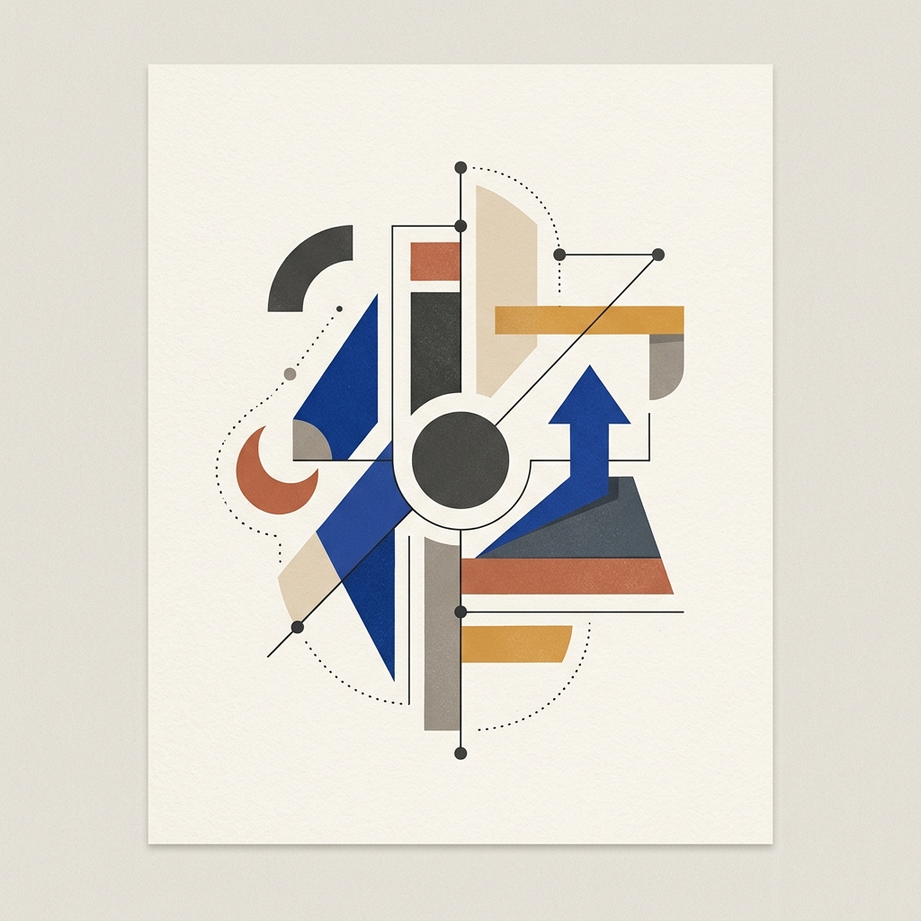 Abstract composition representing brand strategy concepts
